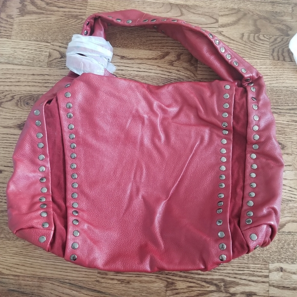 Garnet Red Handbag with Extra Wide Strap - Picture 1 of 8